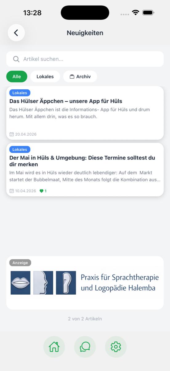 Neuigkeiten mit Suche & Filter